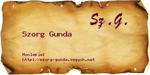 Szorg Gunda névjegykártya
